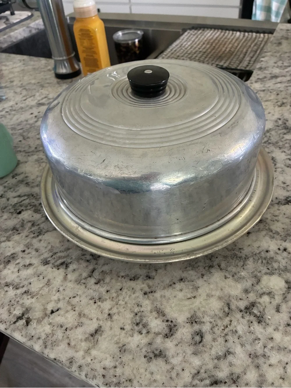 Aluminum Cake Carrier with Lid - Silver